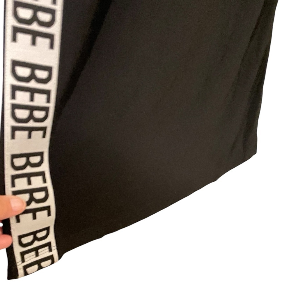 BEBE Logo-Stripe Black & White Wide Leg Women’s Jumpsuit, Size 1X - Picture 6 of 11